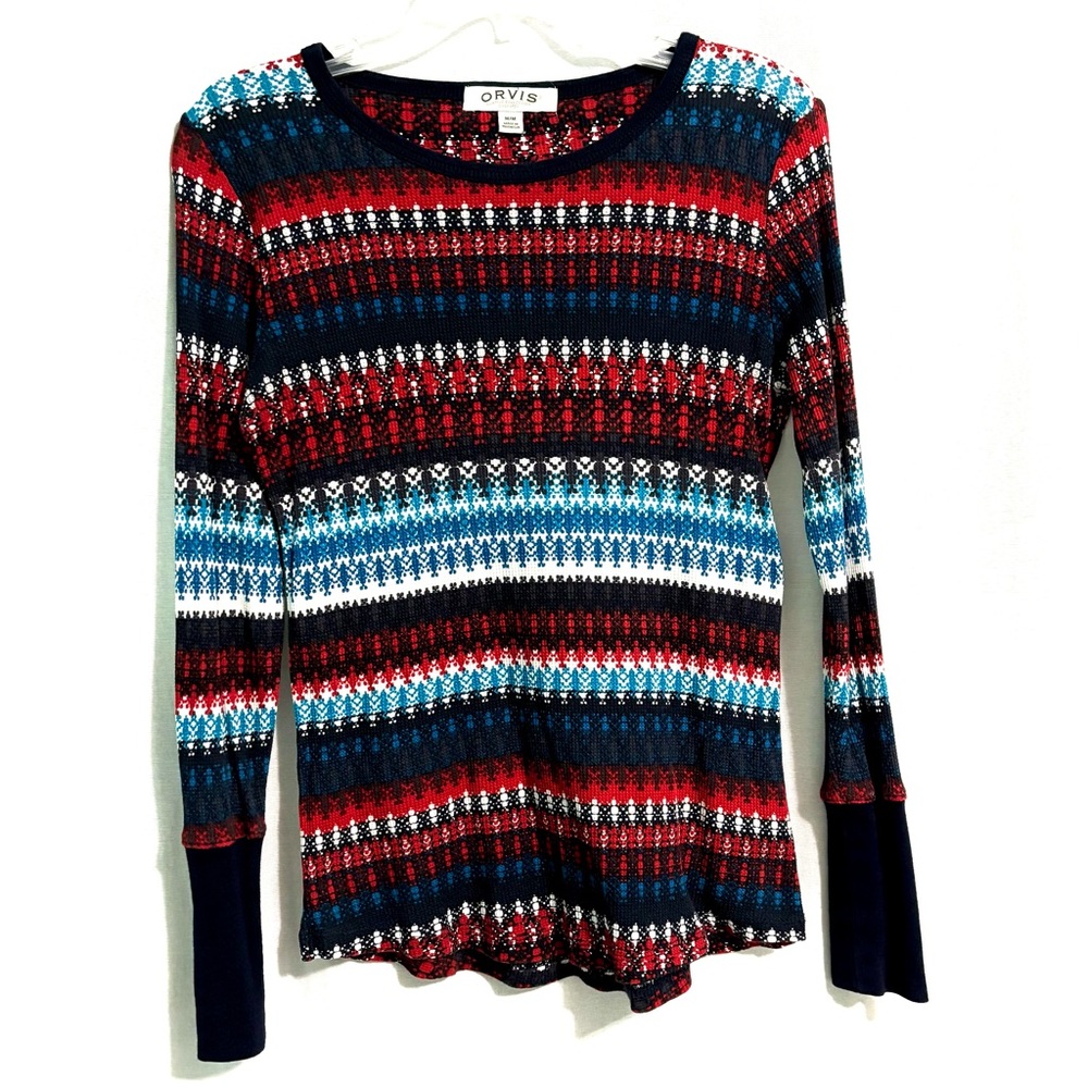 Orvis long sleeve activewear striped top
